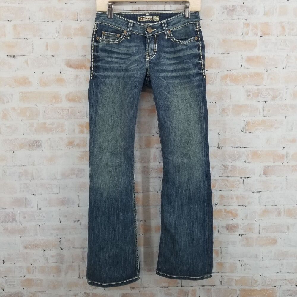 BKE Madison Women's Bootcut Flared Denim Blue Jeans 25 x 31 1/2 Stretch Med Wash